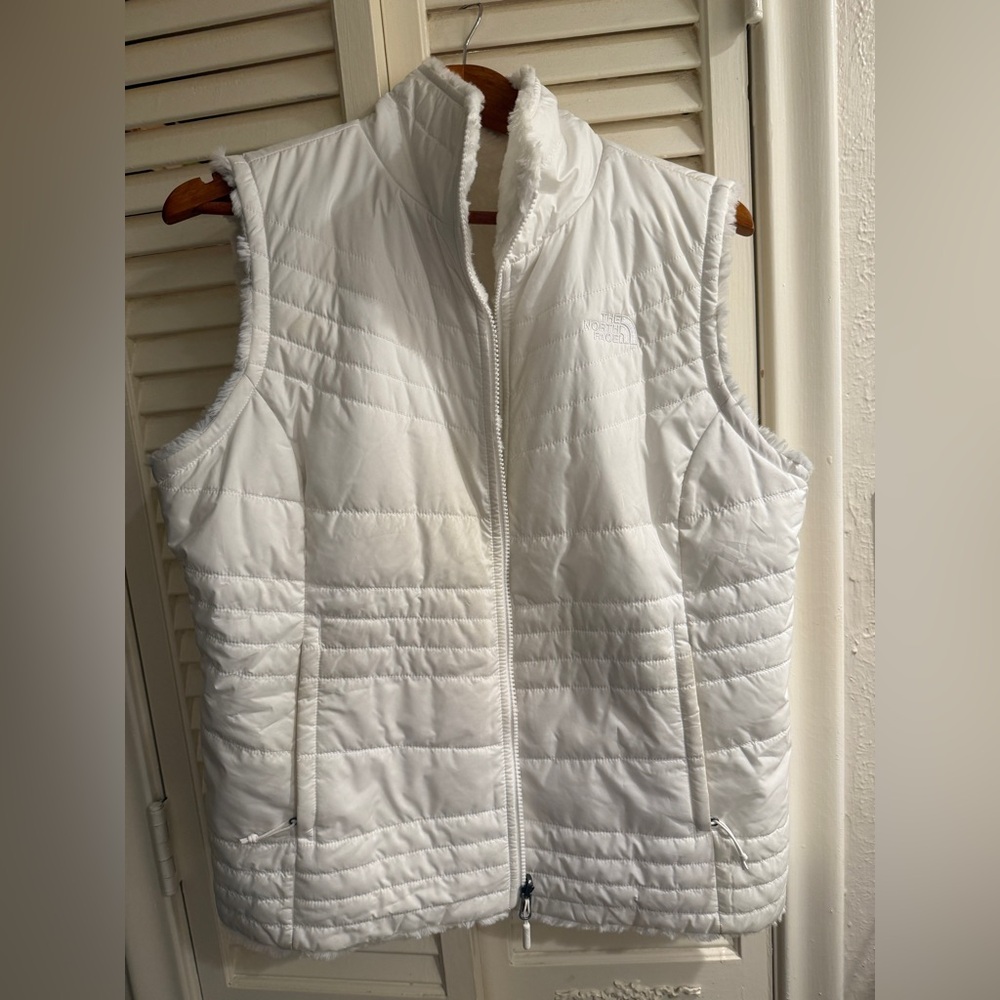 The North Face Snowy White Reversible Puffer Vest